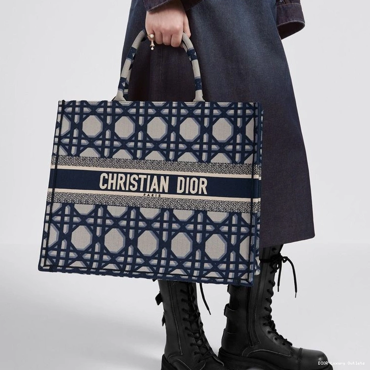 Cheap Motif Book Dior Tote Macrocannage Canvas Blue 0816 Luxury